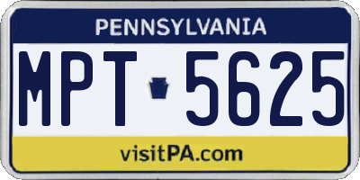 PA license plate MPT5625