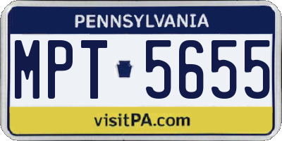 PA license plate MPT5655