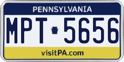 PA license plate MPT5656