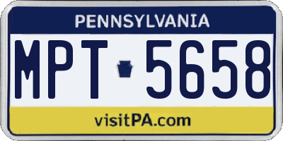 PA license plate MPT5658