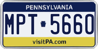 PA license plate MPT5660
