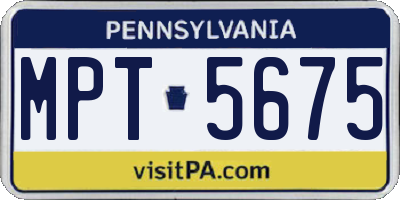 PA license plate MPT5675