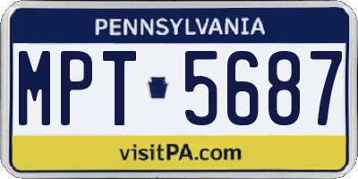 PA license plate MPT5687
