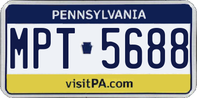 PA license plate MPT5688