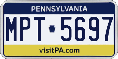 PA license plate MPT5697