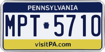 PA license plate MPT5710