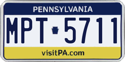 PA license plate MPT5711