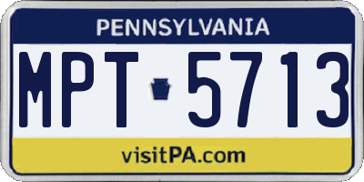 PA license plate MPT5713