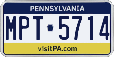PA license plate MPT5714