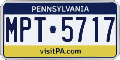 PA license plate MPT5717