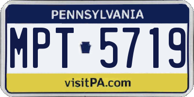 PA license plate MPT5719