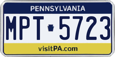 PA license plate MPT5723