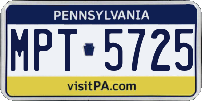 PA license plate MPT5725