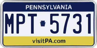 PA license plate MPT5731