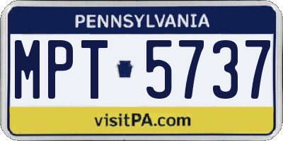 PA license plate MPT5737