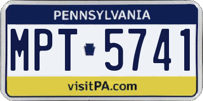 PA license plate MPT5741