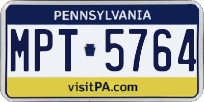 PA license plate MPT5764