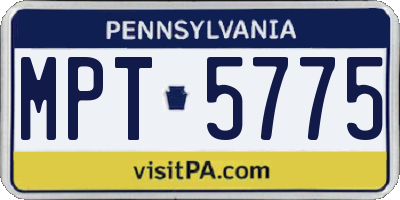 PA license plate MPT5775