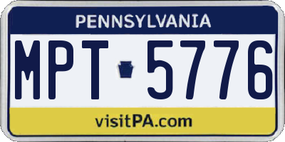 PA license plate MPT5776