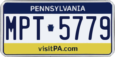 PA license plate MPT5779