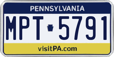 PA license plate MPT5791
