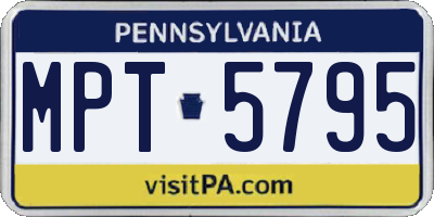 PA license plate MPT5795
