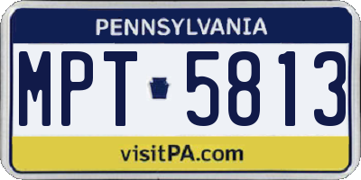 PA license plate MPT5813