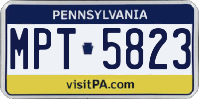 PA license plate MPT5823