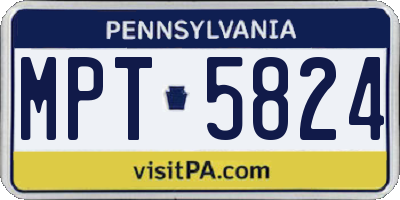 PA license plate MPT5824