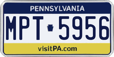 PA license plate MPT5956