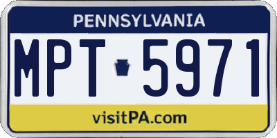 PA license plate MPT5971