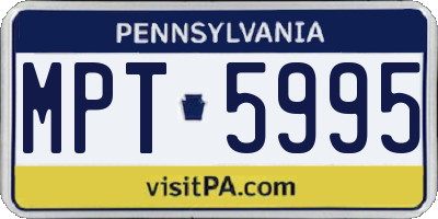PA license plate MPT5995