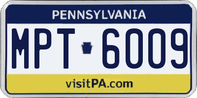 PA license plate MPT6009