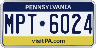 PA license plate MPT6024