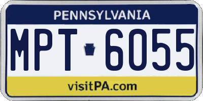 PA license plate MPT6055