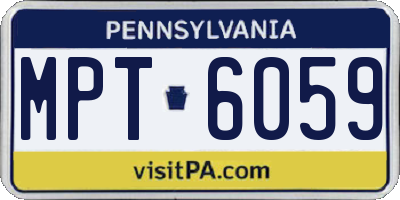 PA license plate MPT6059