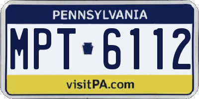PA license plate MPT6112