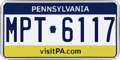 PA license plate MPT6117