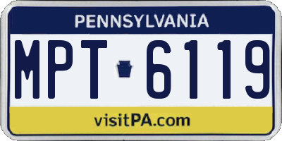 PA license plate MPT6119
