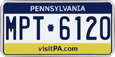 PA license plate MPT6120