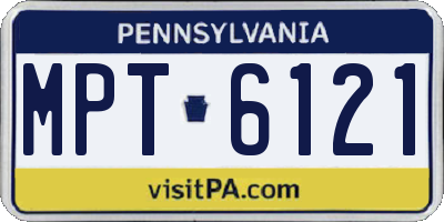 PA license plate MPT6121