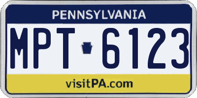 PA license plate MPT6123