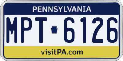 PA license plate MPT6126