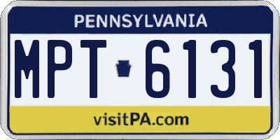 PA license plate MPT6131