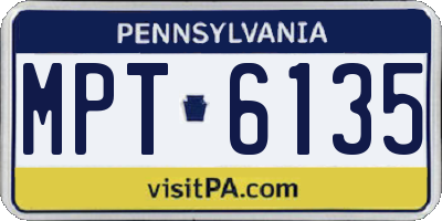 PA license plate MPT6135