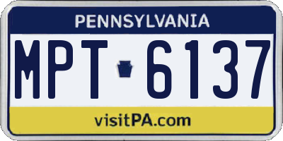 PA license plate MPT6137