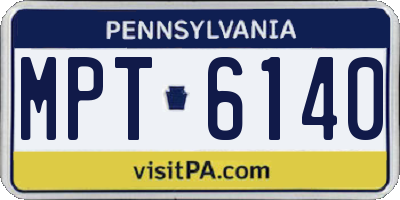 PA license plate MPT6140
