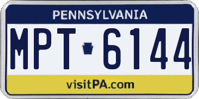 PA license plate MPT6144