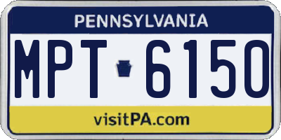 PA license plate MPT6150