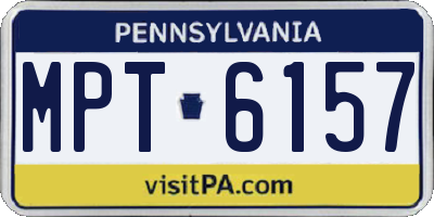 PA license plate MPT6157
